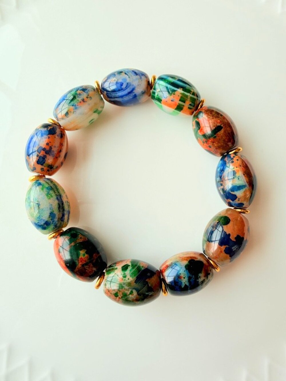 Unisex Abstract Stone Statement Bracelet Wearable Art